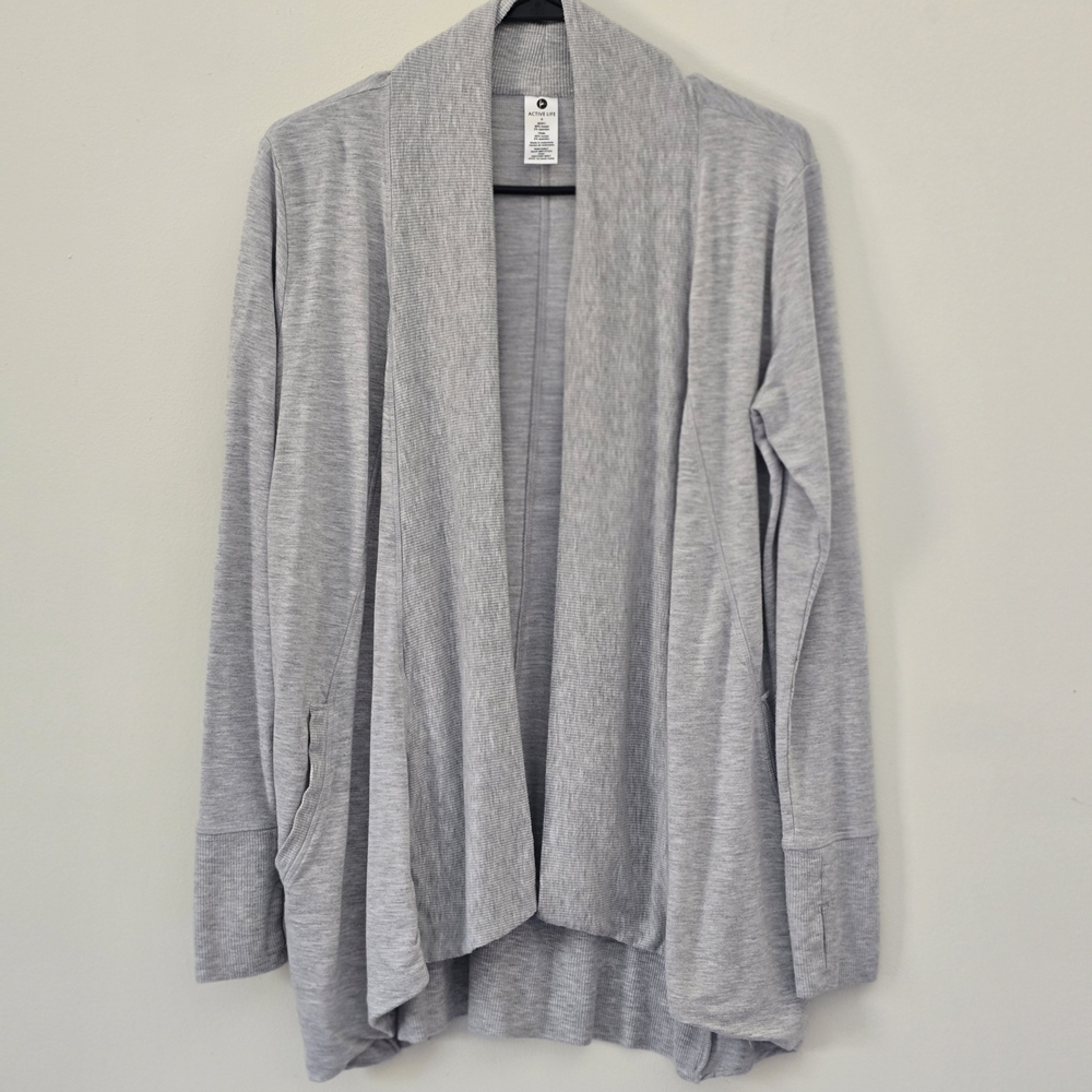 Active Life Modal Cardigan Heather Grey color size small loose fit
